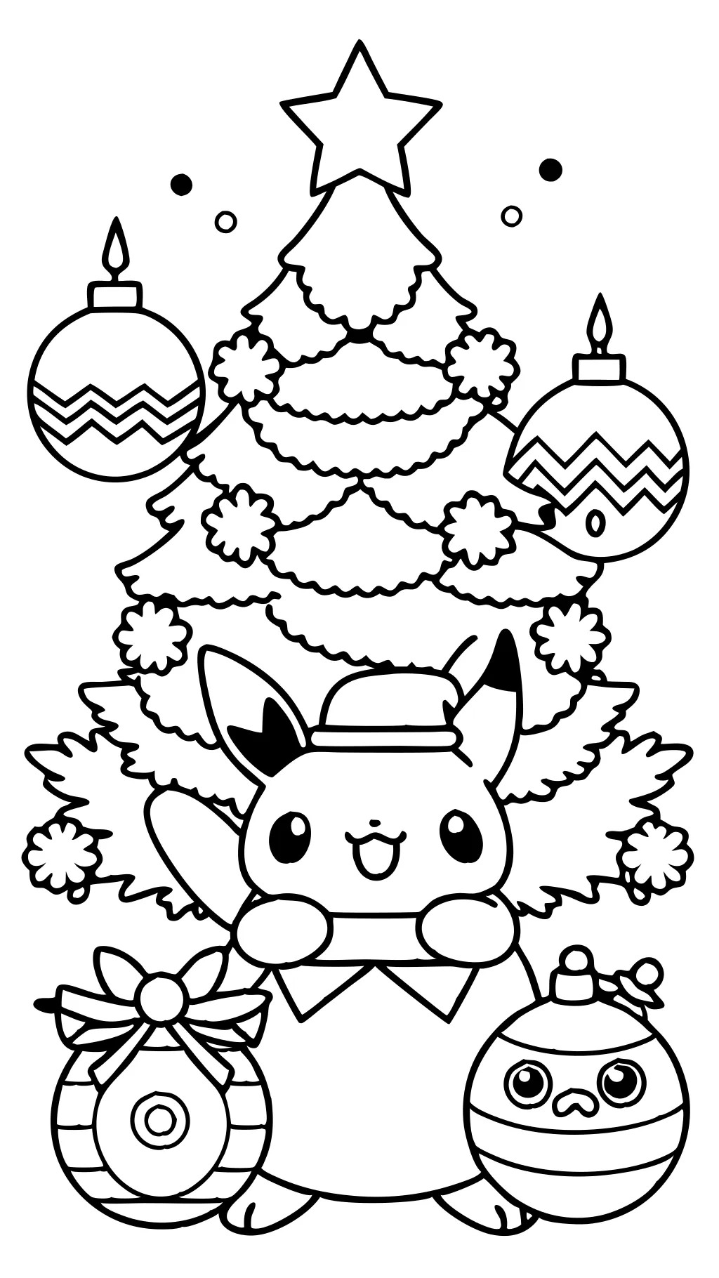 Páginas para colorear de Pokémon de Navidad